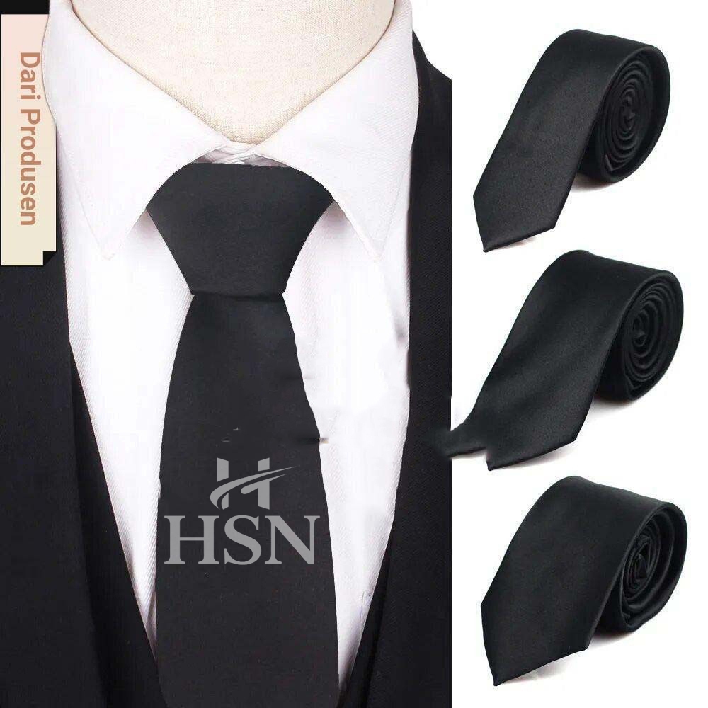 Dasi Hitam Polos Pria - Dasi Pria Elegan