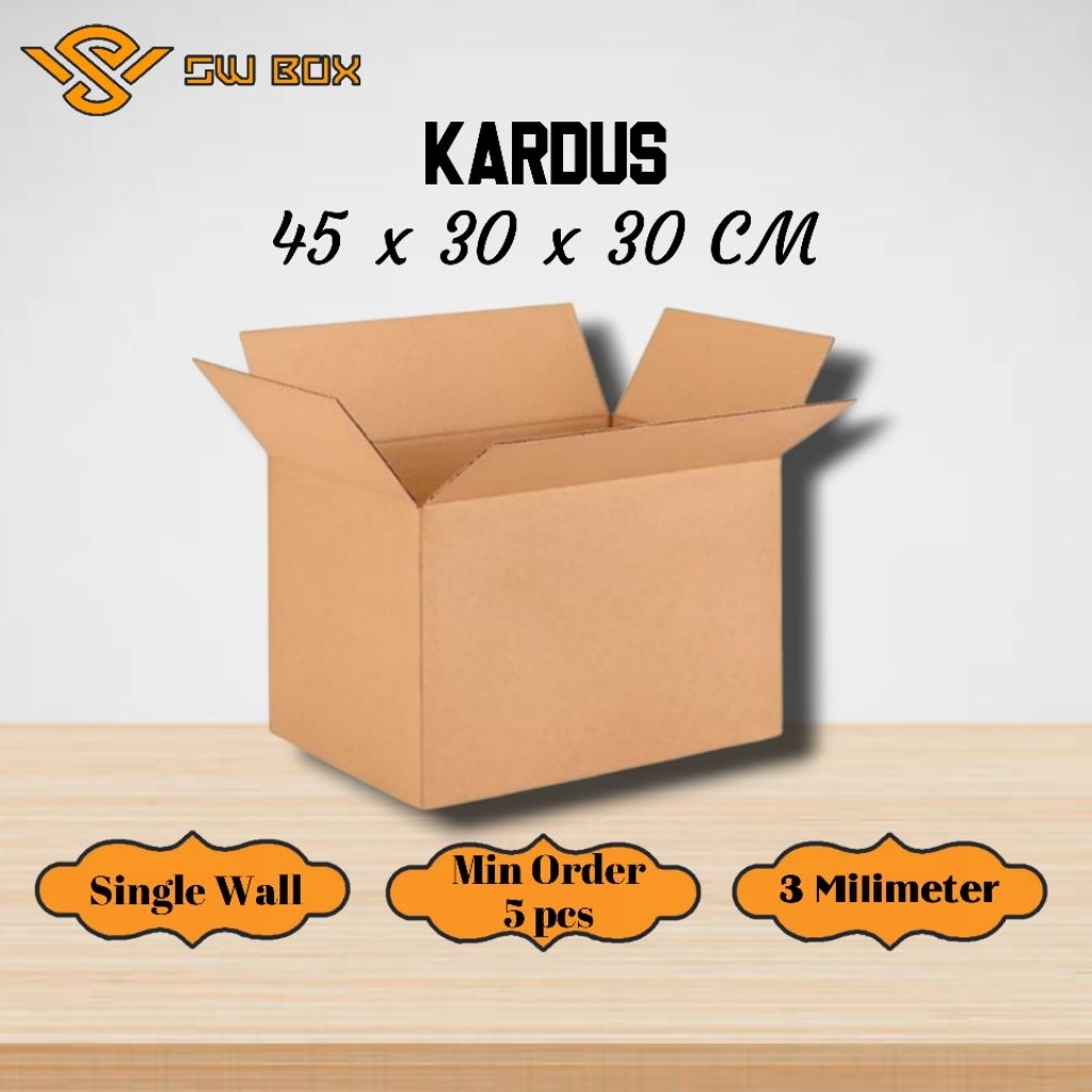 

Kardus Single Wall Ukuran 45x30x30 CM Box untuk packing SW