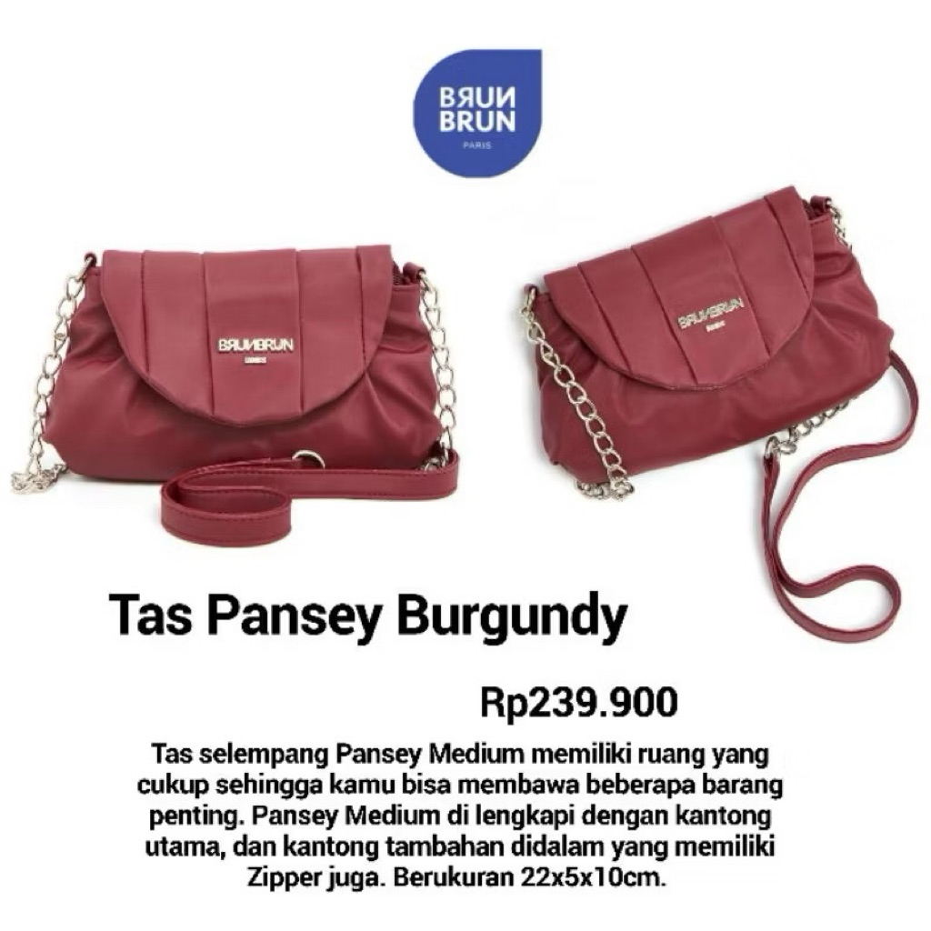 TAS PANSEY 1pcs - BRUNBRUN PARIS BAG | slingbag mini
