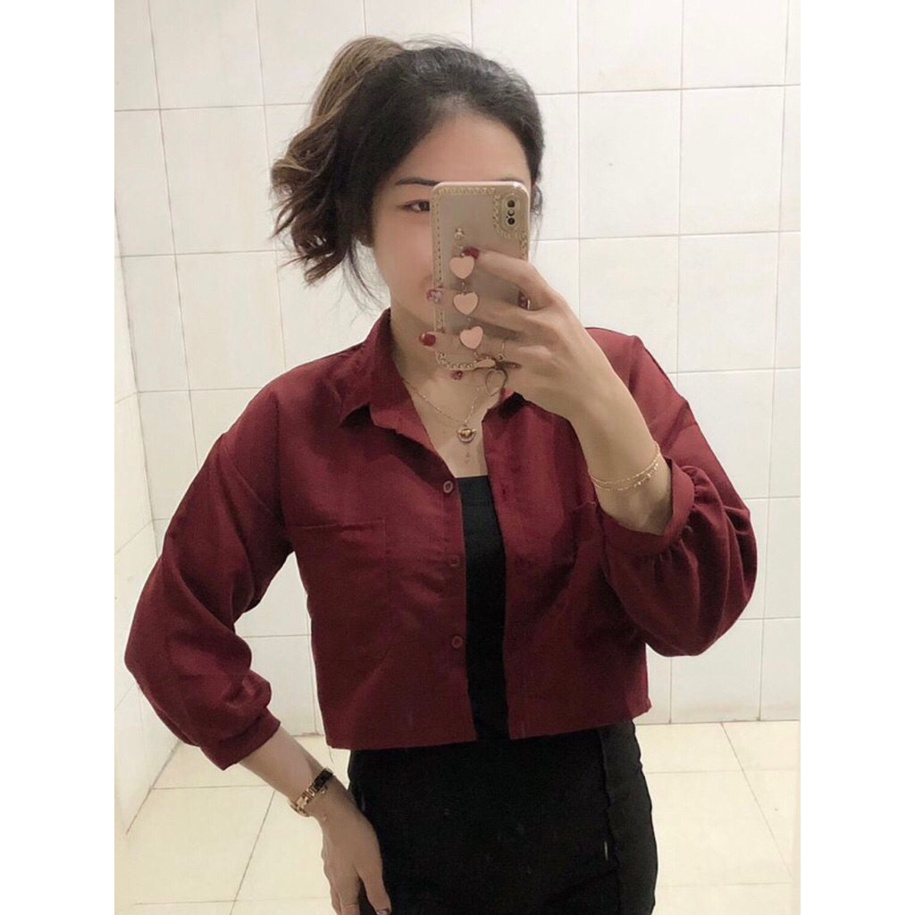 KEMEJA MIKA CROP TOP WANITA