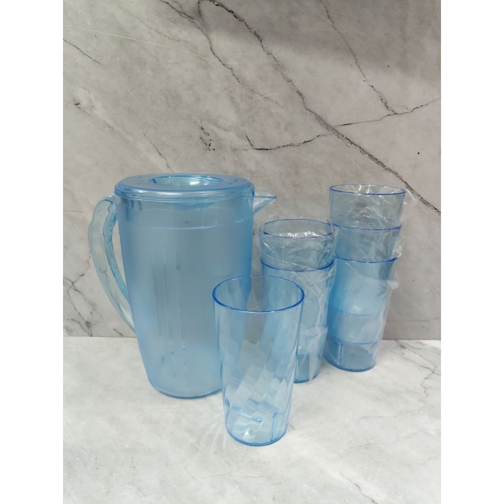 ESKAN AIR SET + GELAS KRISTAL / TEKO PLASTIK / CEREK PLASTIK