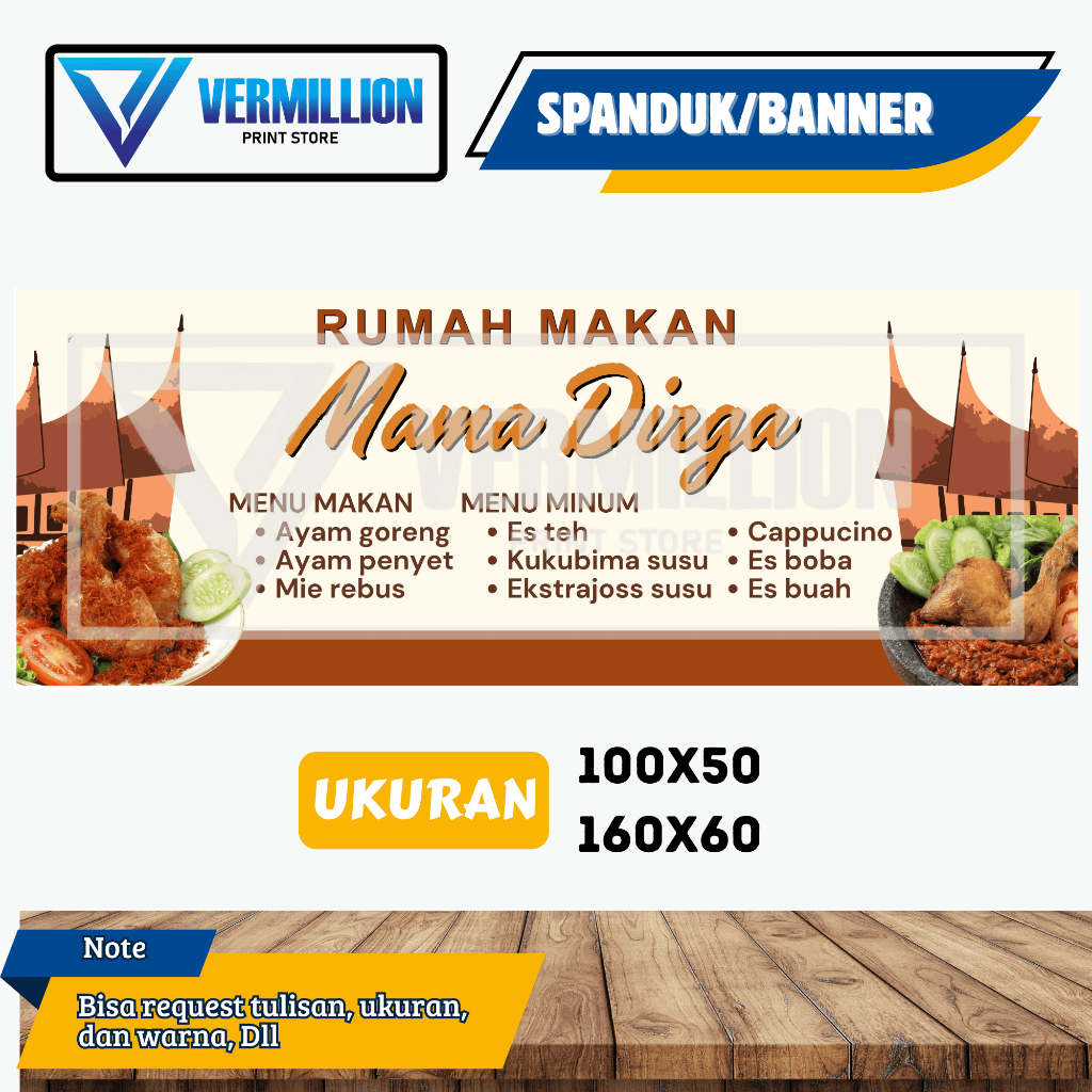 Spanduk banner rumah makan free desain