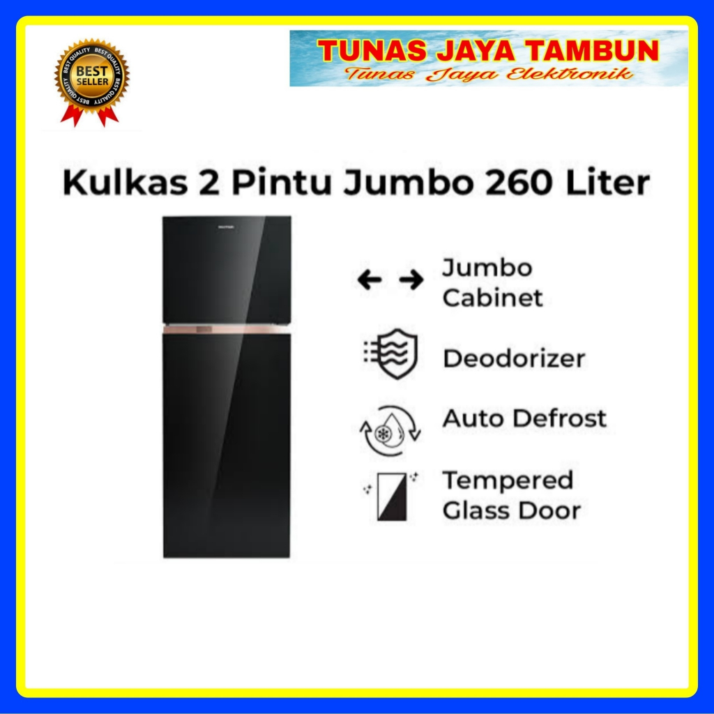 KULKAS POLYTRON PRW 29 MNX / KULKAS POLYTRON 2 PINTU 260 LITER 29 MNX / POLYTRON PRW-29MNX