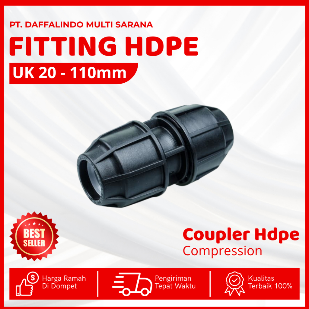 Coupling Fitting Pipa Hdpe Ukuran 1 Inch - Fitting Hdpe Compression 32mm