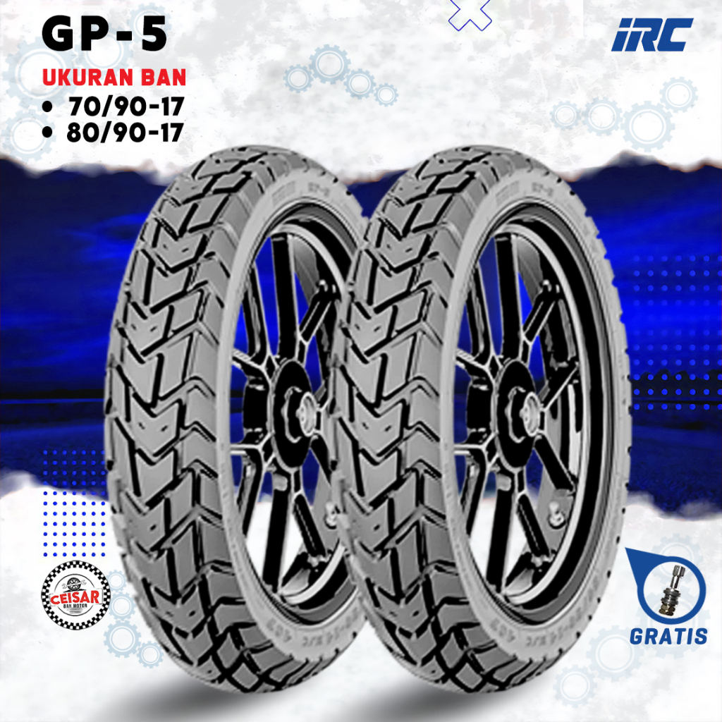 [SEPASANG MURAH] Ban Motor Bebek IRC GP-5 70/90-17 + 80/90-17 Tubeless