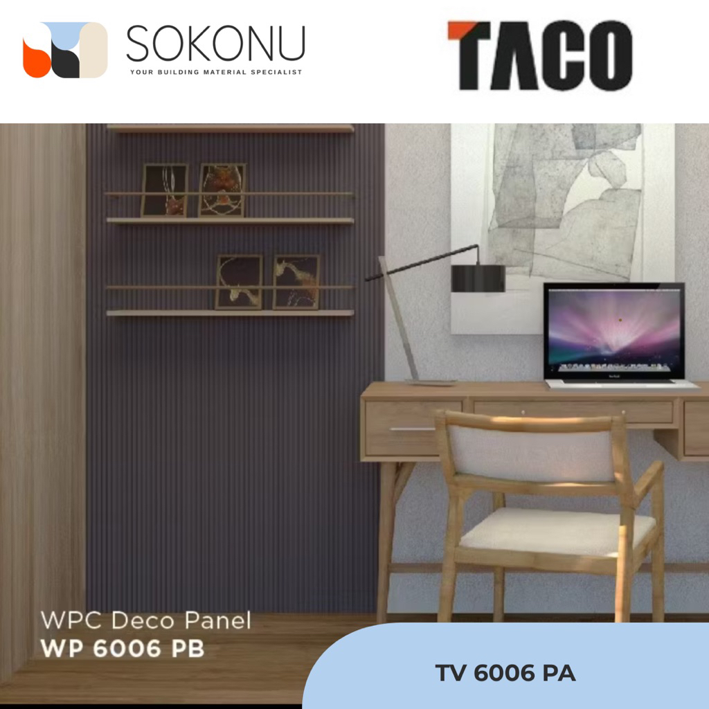 TACO WPC Deco Panel Small Waves – TV 6006 PB Leather Taupe