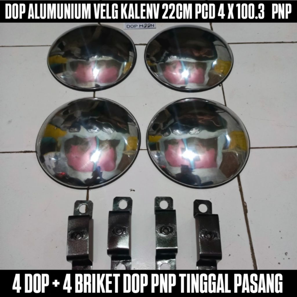 DOP ALUMUNIUM 22CM VELG KALENG R14 SIGRA BRIO PCD 4X100.3 PLUS BRIKET DOP PNP - DOP MOON VELG KALENG
