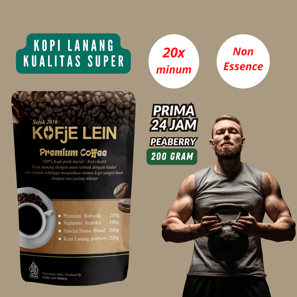 

Kofje Lein Peaberry Coffee Kopi Lanang Bubuk Super 200g