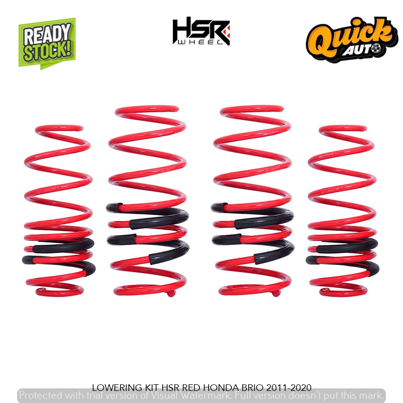 lowering kit per ceper mobil brio turun 2 jari LOWERING KIT HSR RED HONDA BRIO 2011-2020