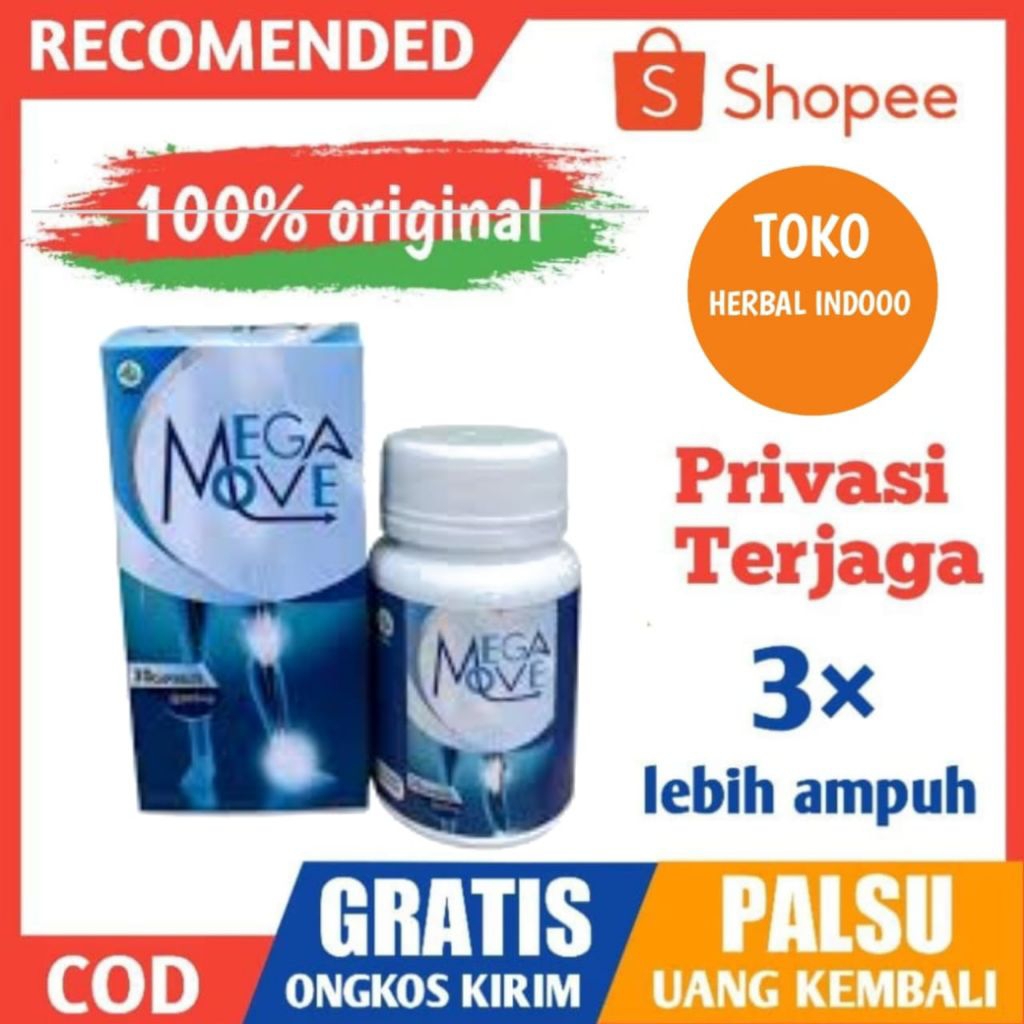 Megamove Asli Obat Sendi Megamove Asli Original 100% Herbal Ampuh Berkuaitas Halal BPOM