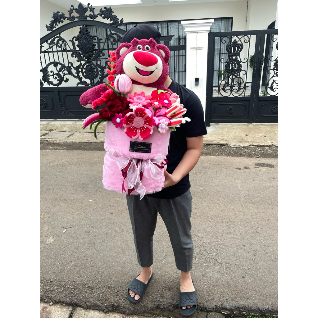 BUKET BONEKA LOTSO PIPE FLOWERS TANPA LAMPU LED FREE PACKING