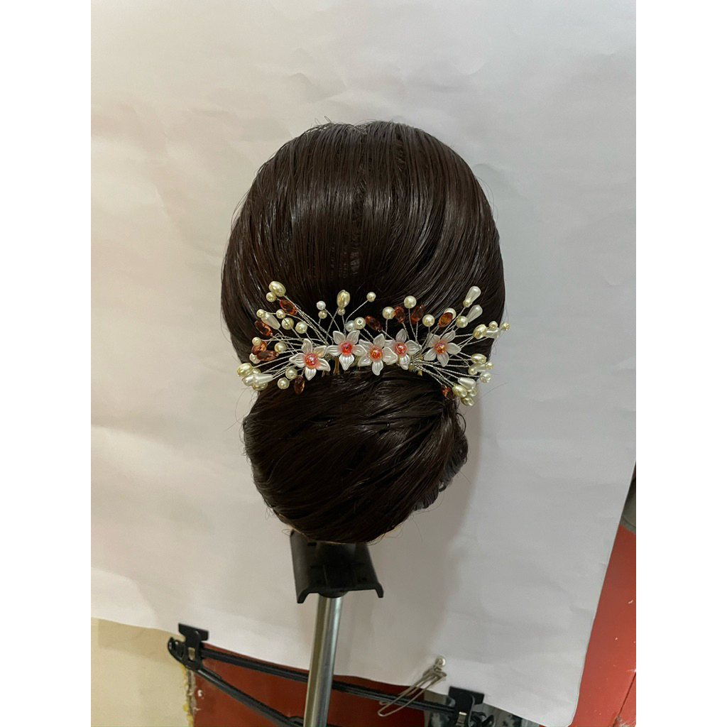 Wig sanggul modren  simple full kepala Tinggal pakai.