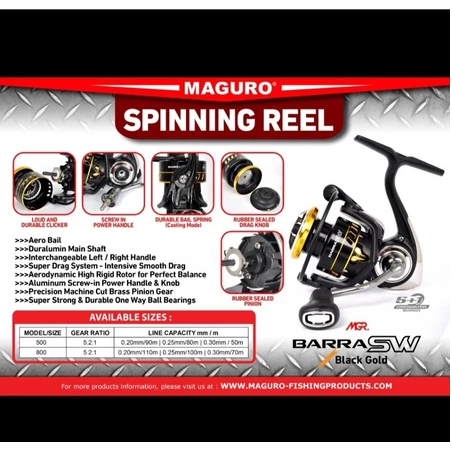 Reel Pancing Maguro Barra SW 500/800 Power Handle