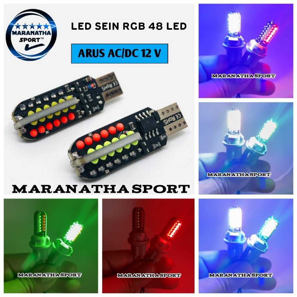 LAMPU SENJA LED T10 MODEL BELIMBING 48LED COB SUPER TERANG NYALA 2MODE PUTAR DAN KEDIP / LAMPU SENJA