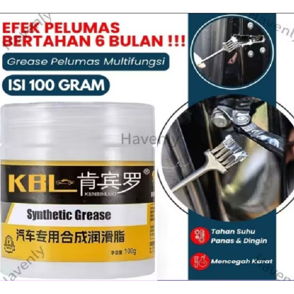 Grease gemuk sintetis/gemuk putih/ pelumas engsel pintu rel sunroof spion hidrolik mobil synthetic g