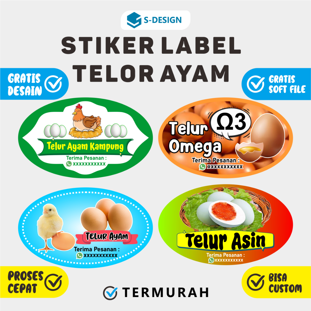 

STIKER LEMBARAN TELOR BENTUK LONJONG TERBAIK SDESAIN / STIKER / LABEL / LONJONG / CUSTOM / CETAK