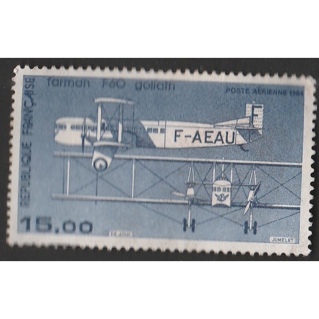 

A 11956 SATU BUAH PRANGKO PERANCIS NOMINAL 15F TEMA POSTE AERENNE POS UDARA PESAWAT TERBANG FARMAN F 50 DENGAN KONDISI BELUM ADA CAP