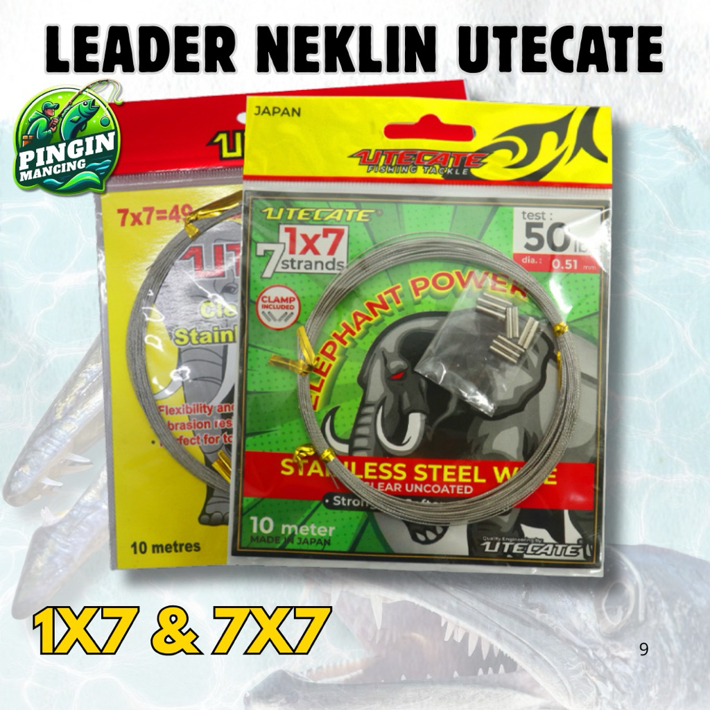 Senar Neklin Seling Kawat Leader Lentur Stainless Steel 1x7 10 Meter Clear Utecate