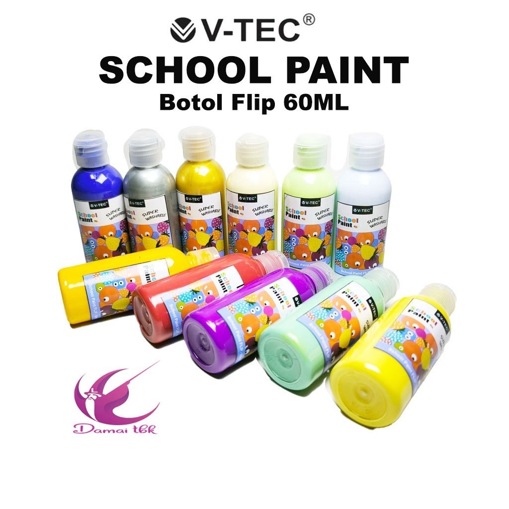 

V-tec School Paint - Finger Paint - Washable Paint Botol Flip 60ml
