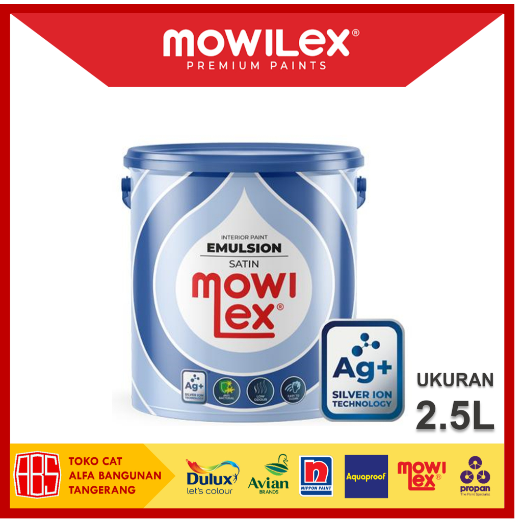 Mowilex Emulsion Satin Interior Paint - Cat Dinding Interior Premium 2.5L Galon