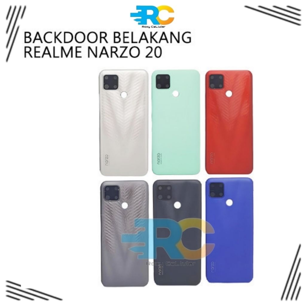 Backdoor Casing Realme Narzo 20 Backcover Kesing Tutup Belakang Batre