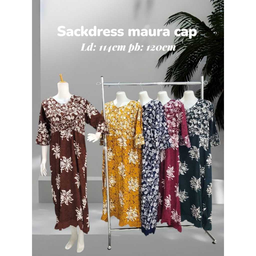 Sackdress Maura Cap Daster Rayon Murah Busui Kancing Depan Baju Santai Wanita / Daster Rayon Tebal D