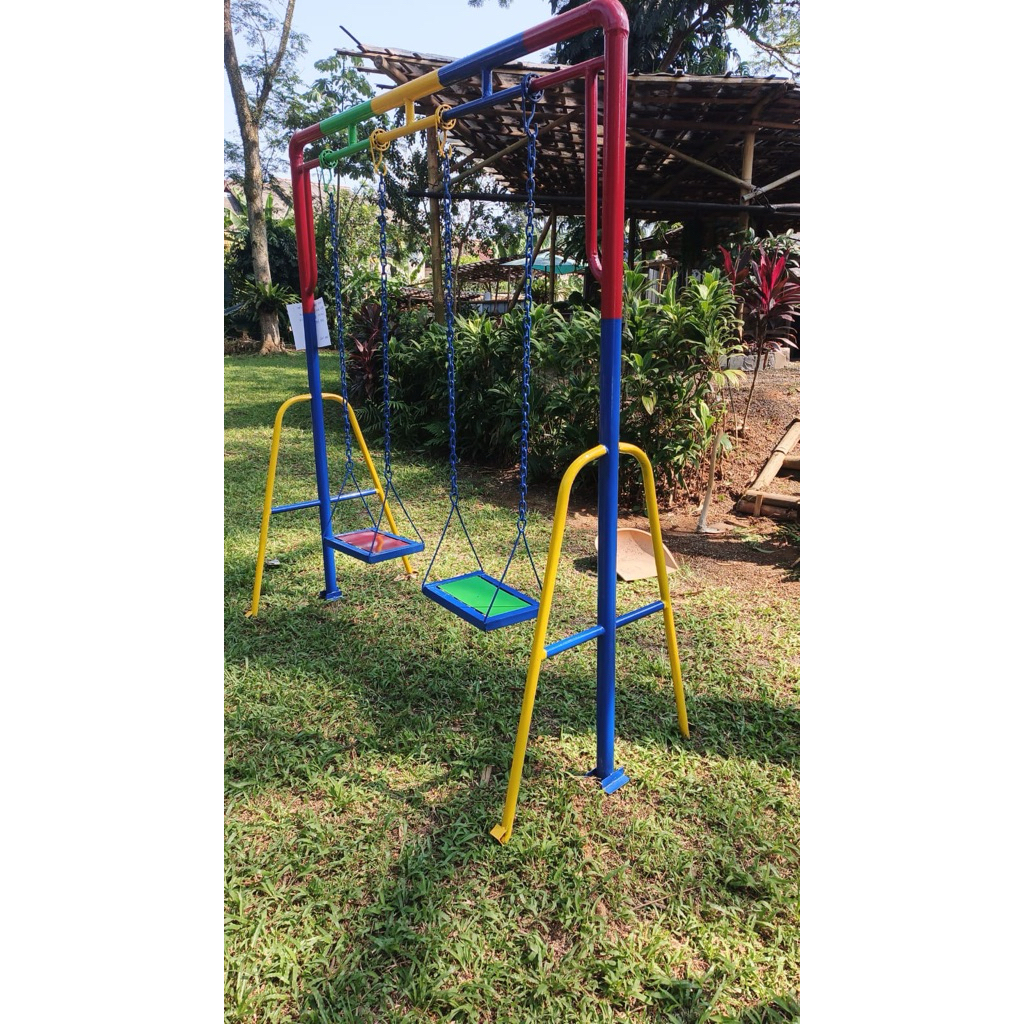 ayunan rantai anak bahan besi kapasitas 2 anak outdoor free ongkir jkt