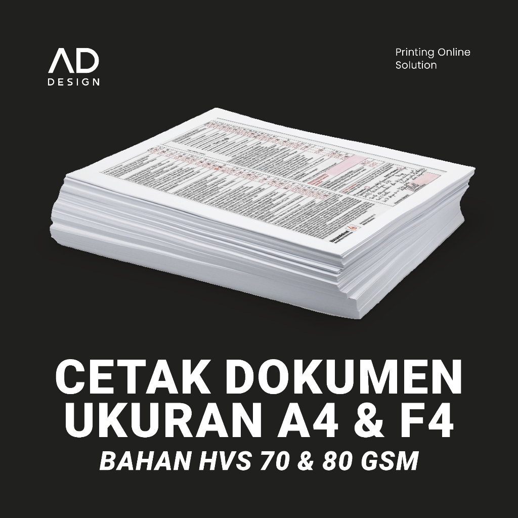 

PRINT DOKUMEN, CETAK DOKUMEN UKURAN A4 & F4 BAHAN HVS 80 GSM