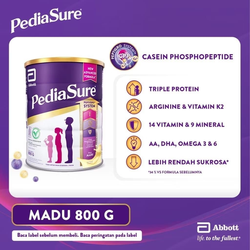 

PediaSure Madu / Vanila / Coklat 800g (1-10th) Nutrisi pertumbuhan