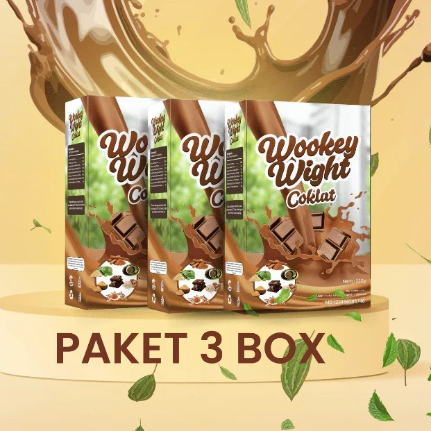 

3 BOX DISKON TERBATAS!!! Wookey Weight Coklat - Susu Penambah Berat Badan Paket 3 Box