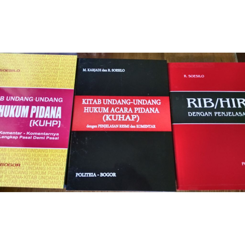 KUHP,KUHAP,RIB/HIR /R.Soesilo(3 Buku)