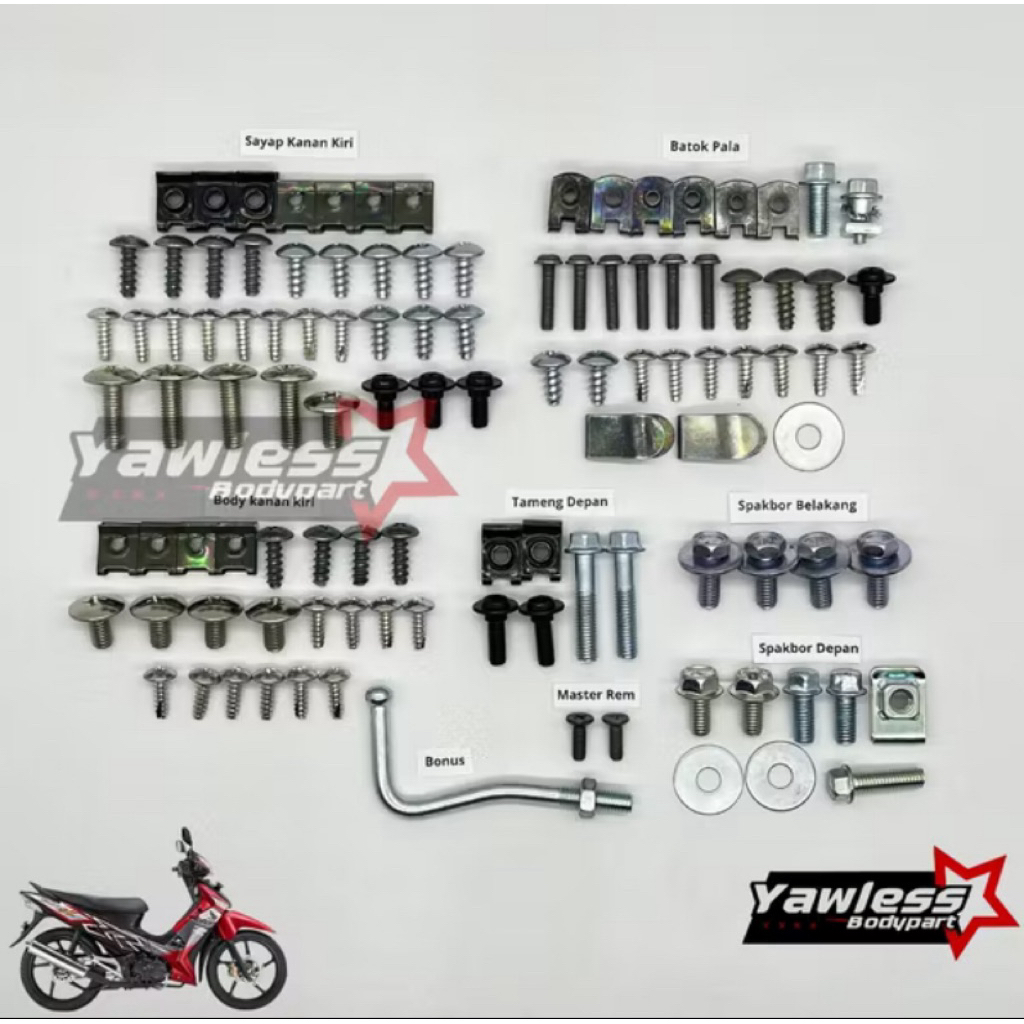 Baut body Supra X 125 Full set 2005 - 2012