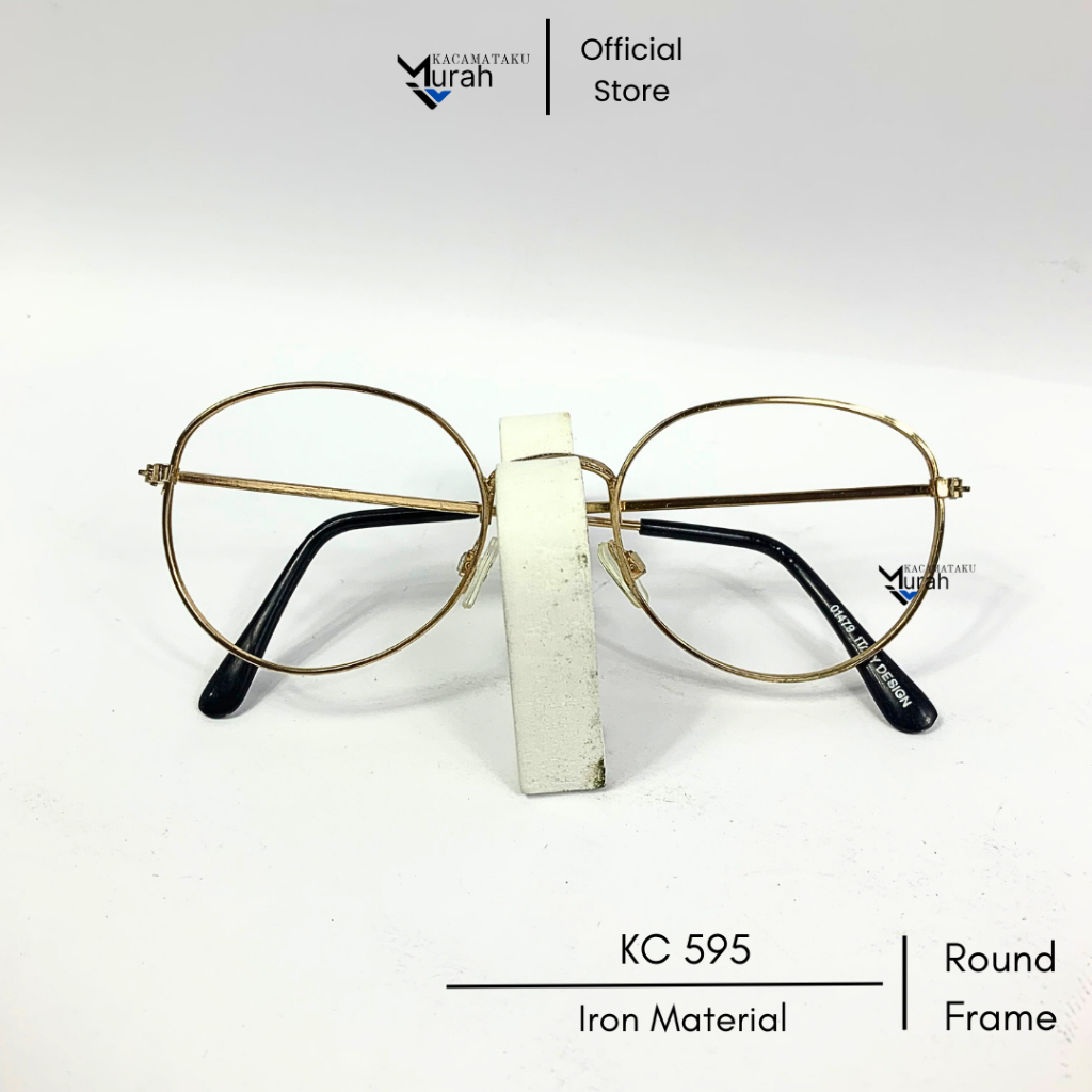 Kacamata Besi Oval // Pria Wanita // Tipis // Bulat // Couple / KC 595
