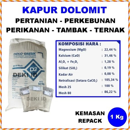 Kapur Dolomit Pupuk Dolomite Kalsium Super Pertanian Tani Ternak Tambak Perikanan