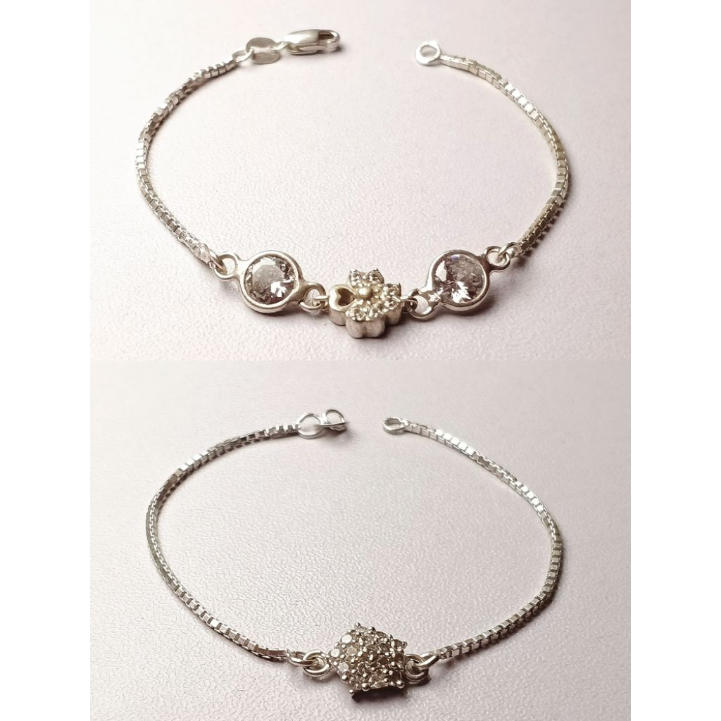 Gelang Perak Anak/Gelang Rantai Italy Santa/Gelang Anak Terbaru/Gelang Perak Asli 925/Lapis Emas Put