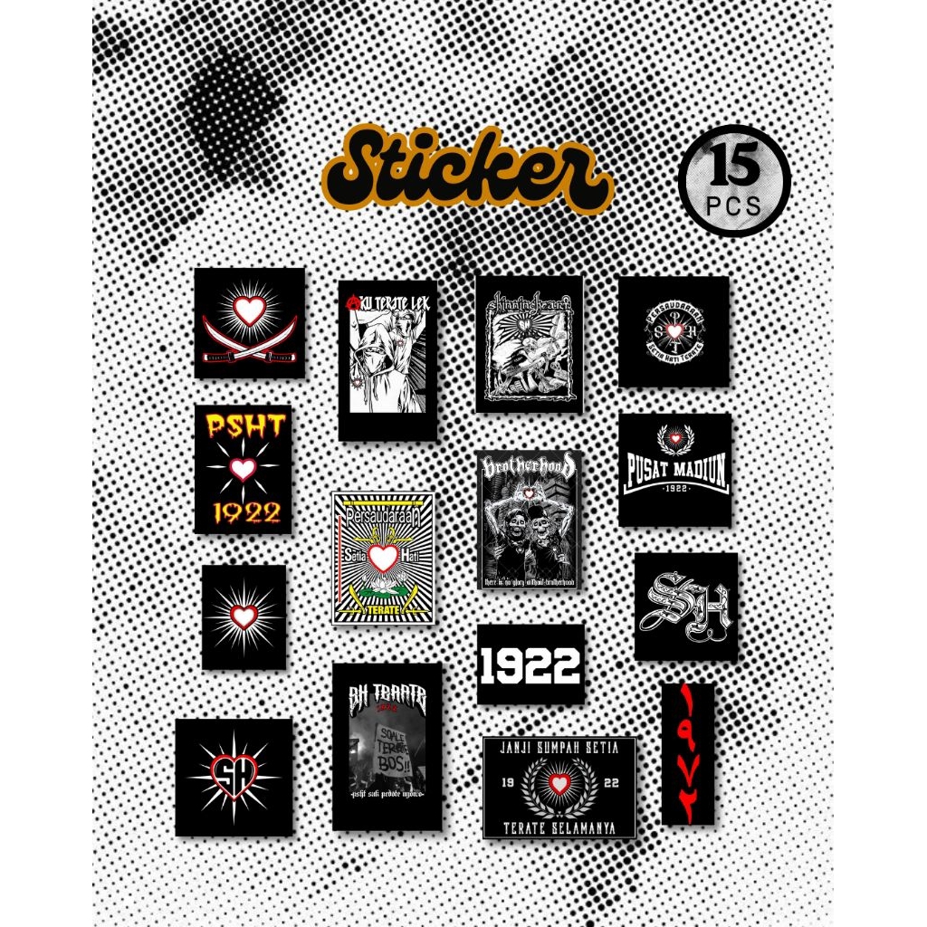 

Stiker PSHT setia hati terate 1922 Glossy Premium Murah ISI 15 PCS