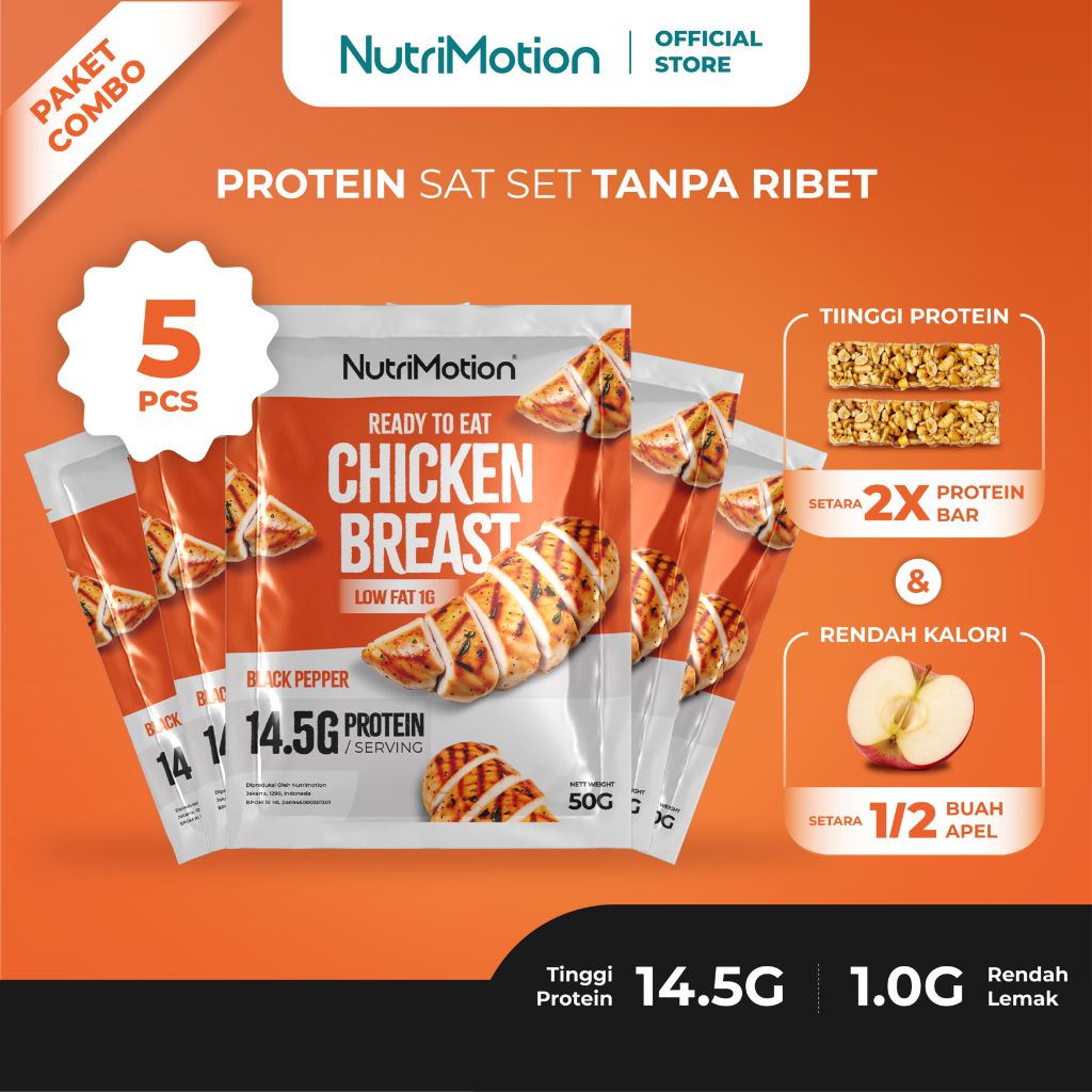 

NutriMotion Dada Ayam Tinggi Protein Ready to Eat | Paket Combo 5pcs | Rendah Lemak & Kalori