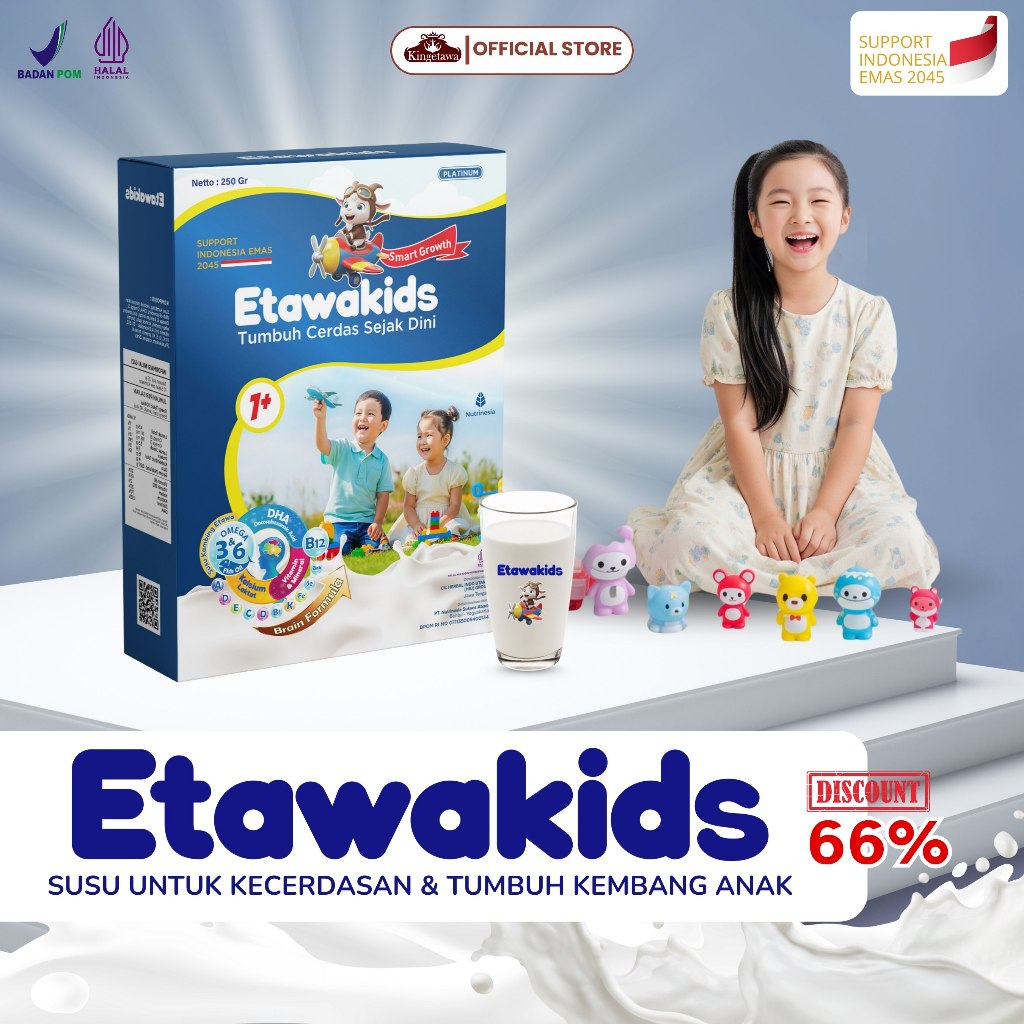 

Susu Anak Etawakids Platinum Susu Etawa dengan DHA, Fish Oil, Whey Protein & Mineral 1Box