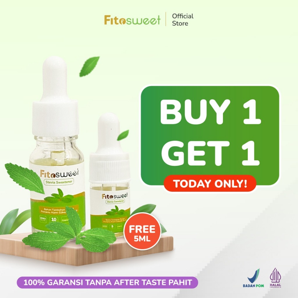 

(BUY 1 GET 1) Fitosweet 10ml Free Fitosweet 5ml Stevia Alami 0 Kalori