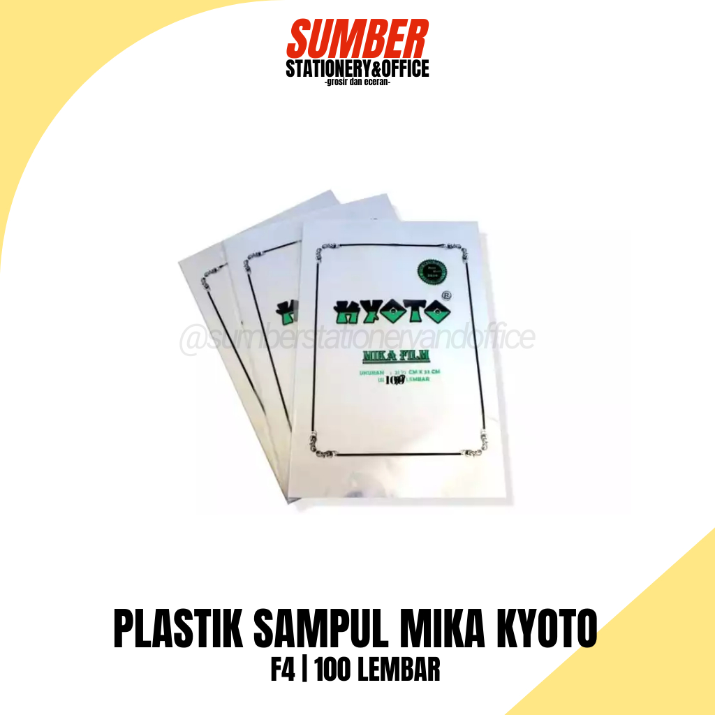 

PLASTIK JILID SAMPUL MIKA KYOTO - F4 - 100 LEMBAR - Bening Transparan