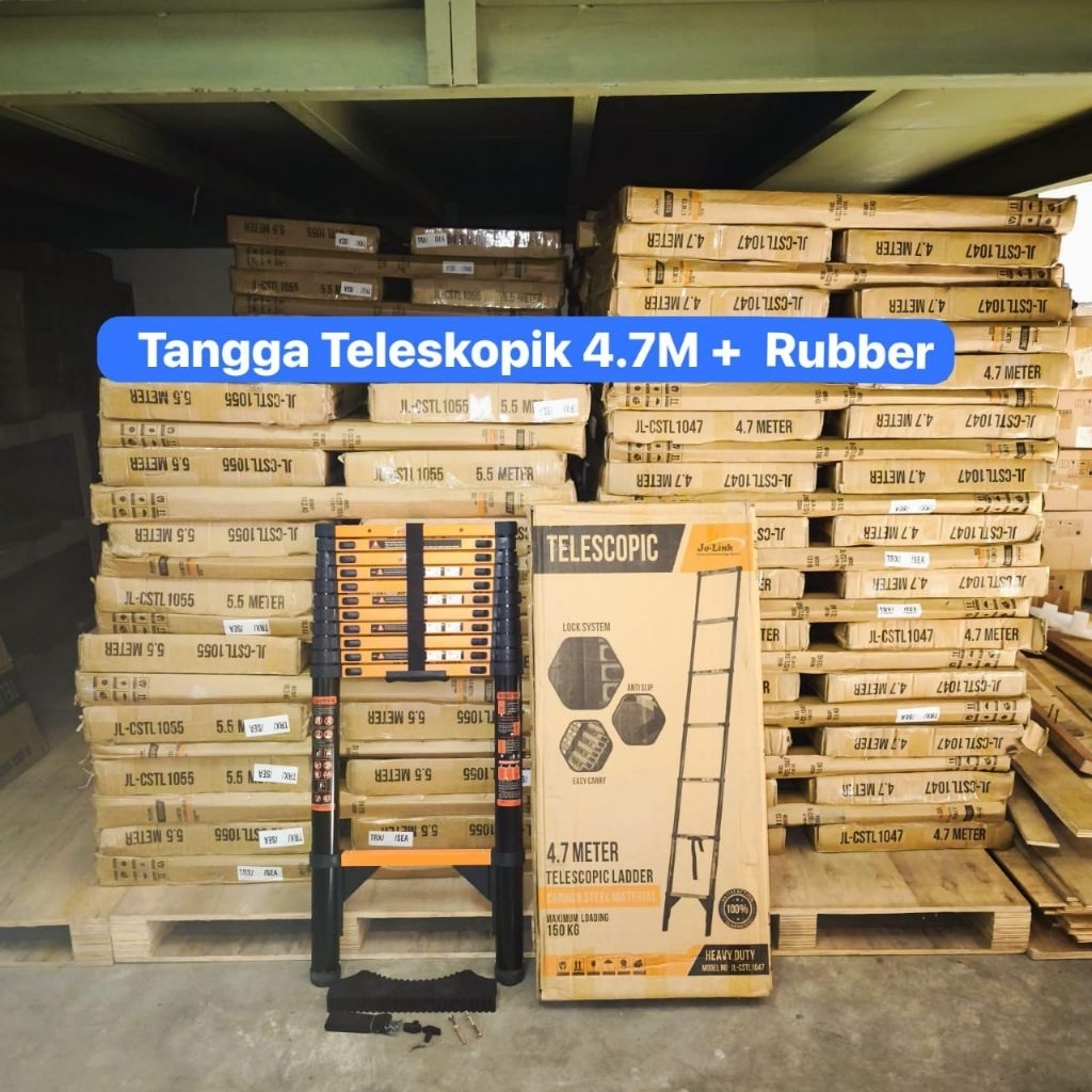 tangga teleskopik 4.7m free karet tangga