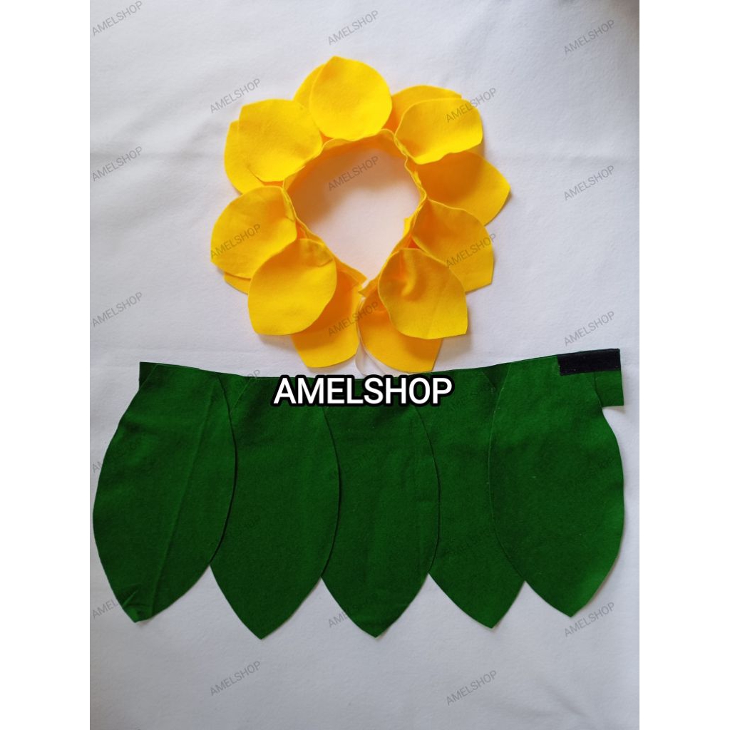 Kostum bunga matahari/kostum karnaval anak/baju karnaval/kostum kain flanel