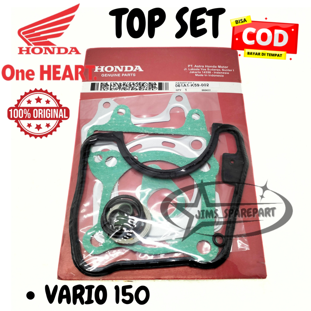 TOP SET TOPSET HONDA K59 VARIO 150 PAKING GASKET KUALITAS ASLI ORI AHM HGP PACKING MESIN BLOK SEHER