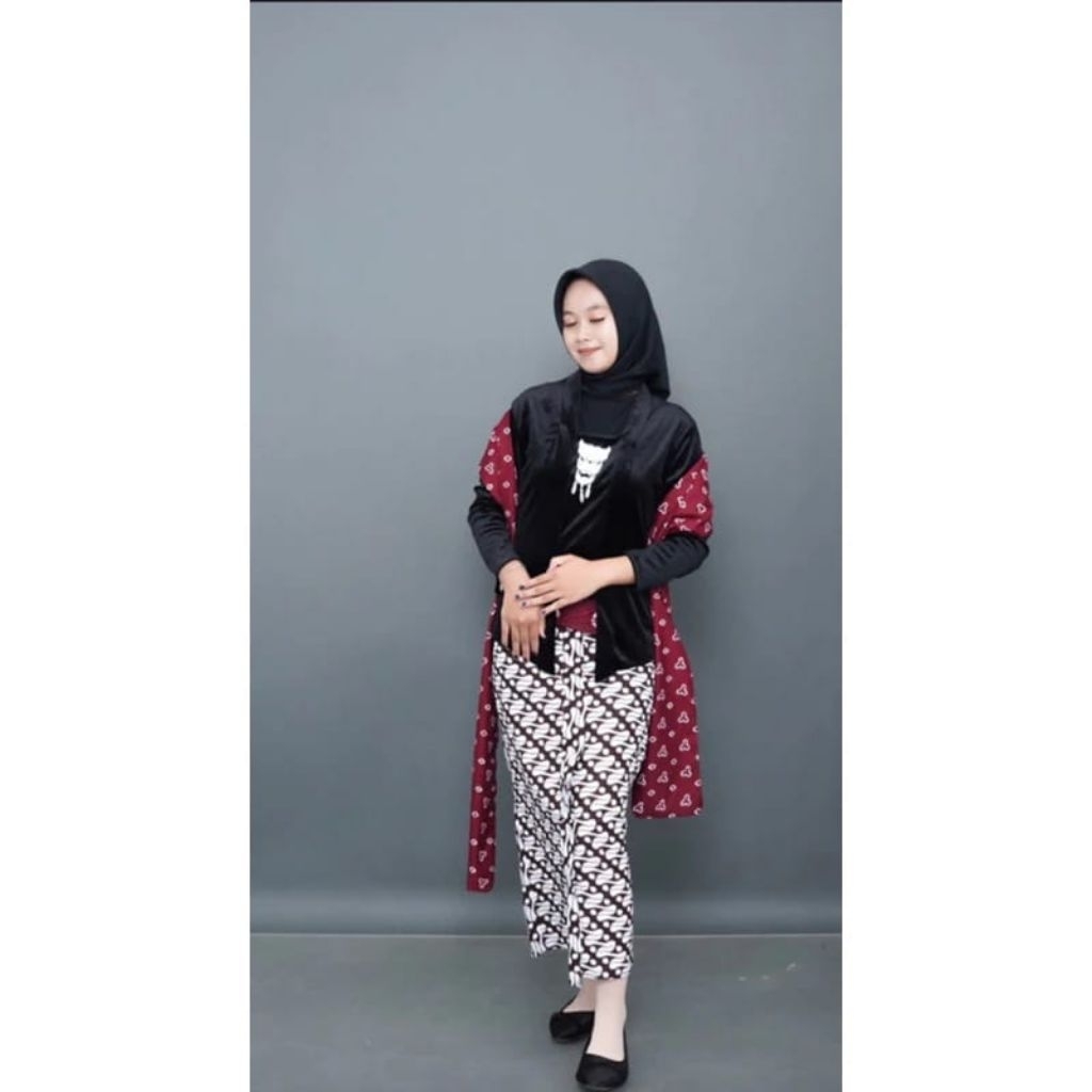Selendang Batik Jumputan Katun Panjang 200 cm Lebar 14 cm