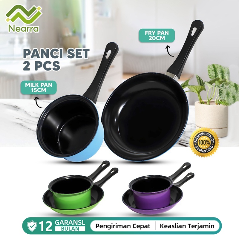 Set Panci dan Wajan 2 in 1 / Wajan dan Teflon 14 dan 20 cm