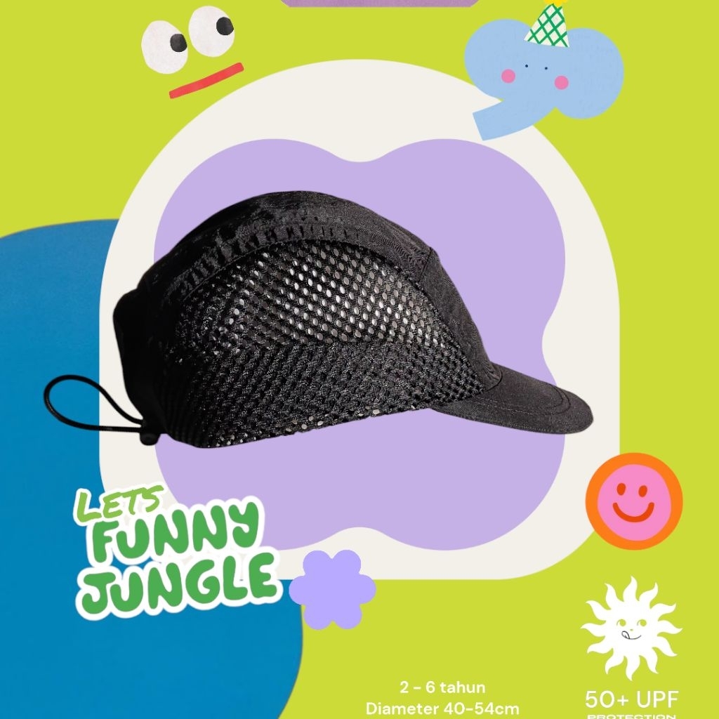 Topi main anak umur 2-6 tahun (diameter 40-54cm)