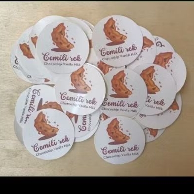 stiker label makanan cemilan kuker custom