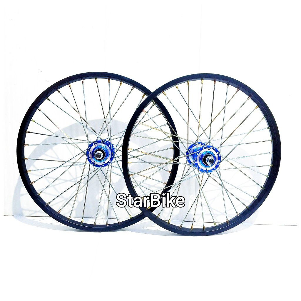 Wheelset Velg Sepeda 20 Inch Bmx Oxo Kotak Freehub OXO Platinum Sepasang