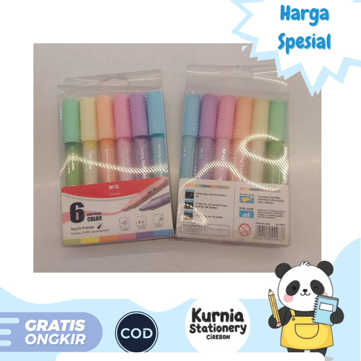 

M&G Acrylic Painter Light Pastel Color Marker APL976P4 (1 Pack 6 Warna)