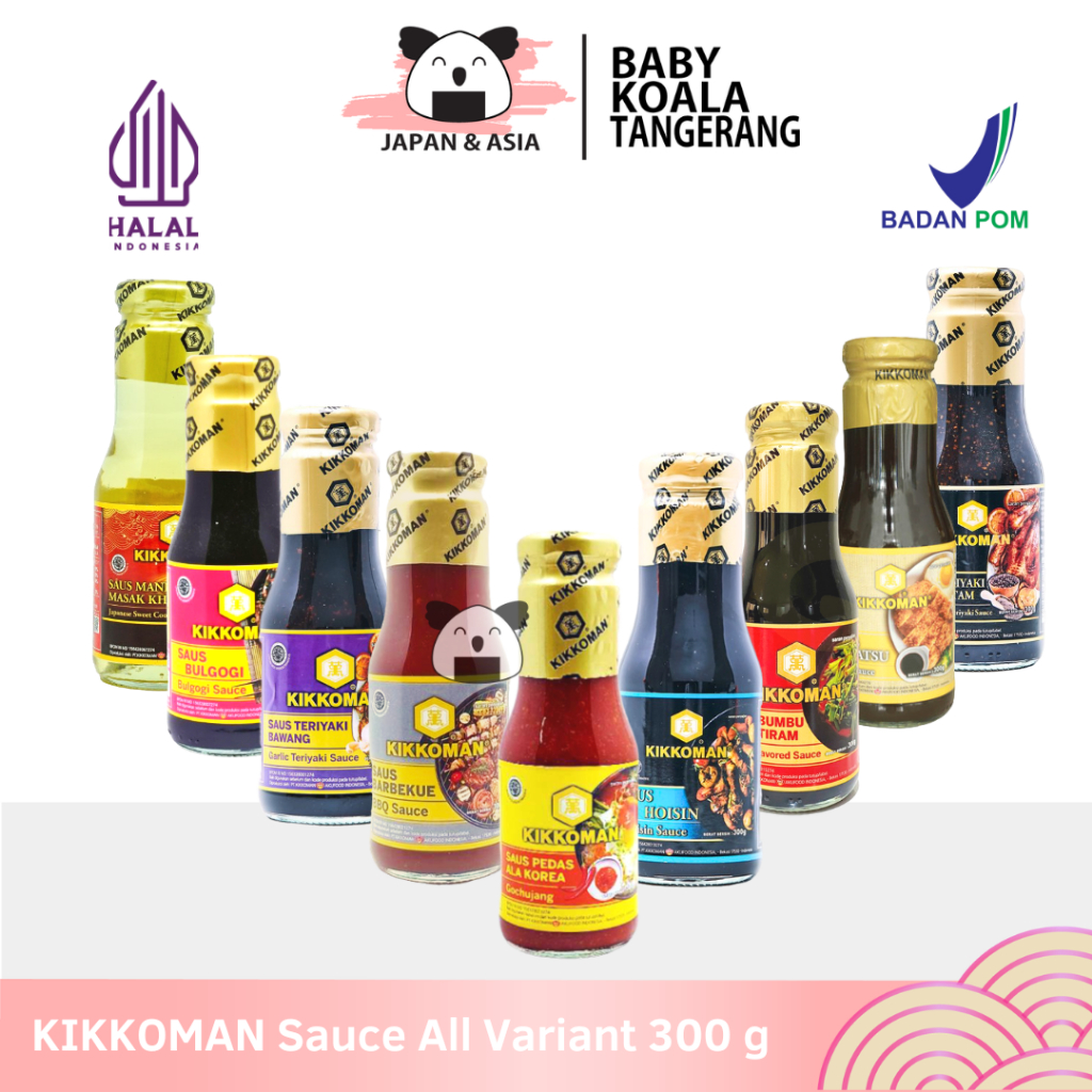 

KIKKOMAN Sauce 300 g Halal | Gochujang Shoyu Blackpepper Bulgogi Hoisin Katsu Takoyaki Oyster BBQ Garlic Yakiniku Sweet Seasoning -BKT